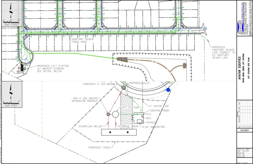 A site plan map for the River Bend Creek Lift Station