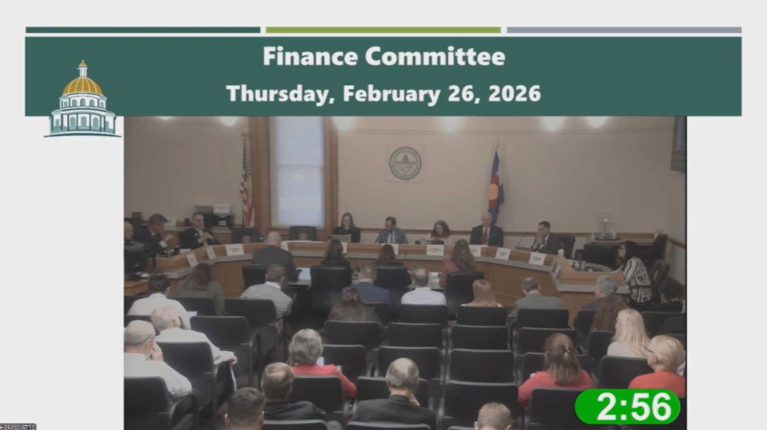 Screenshot from a broadcast of the Colorado House Finance committee on Feb. 26, 2026.