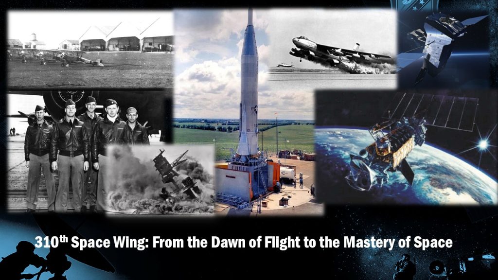A slide providing a brief history of the 310th Space Wing