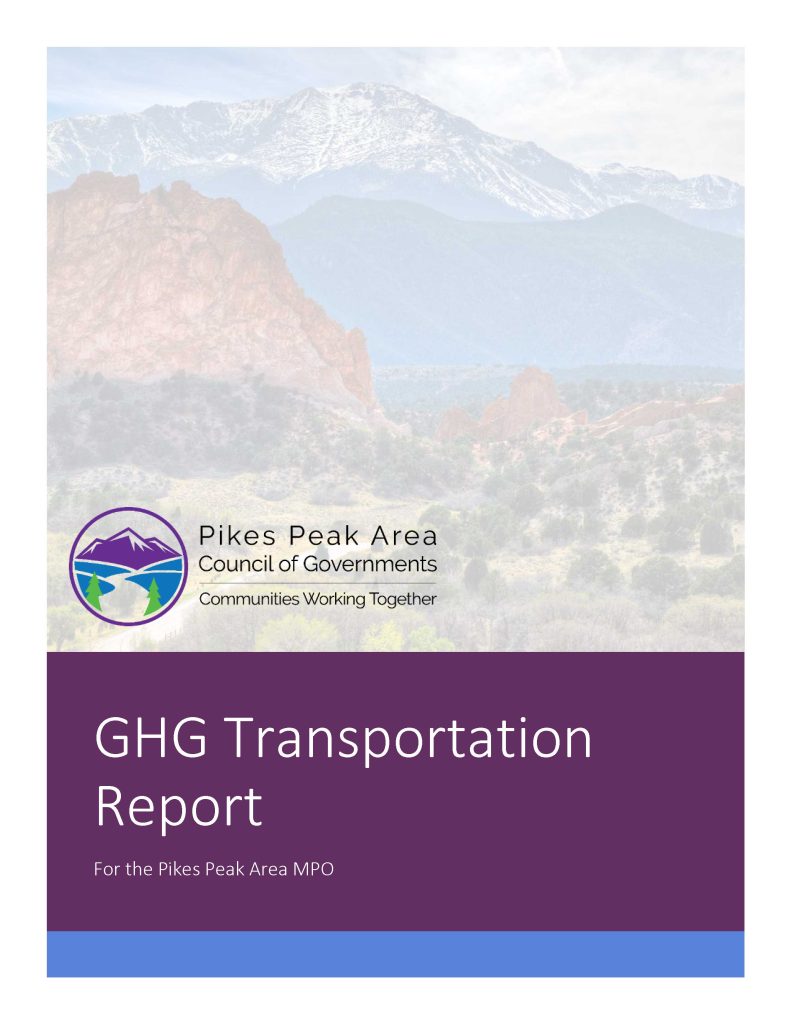 Cover of the Greenhouse Gas Transportation Report
