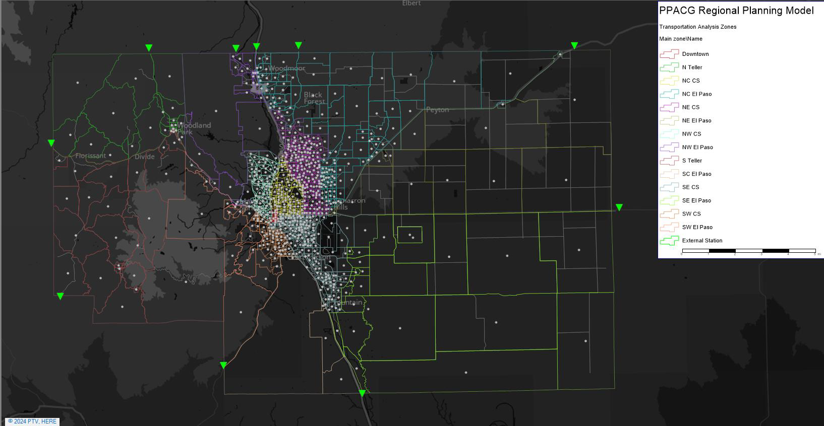 Image of transportation analysis zone system for model