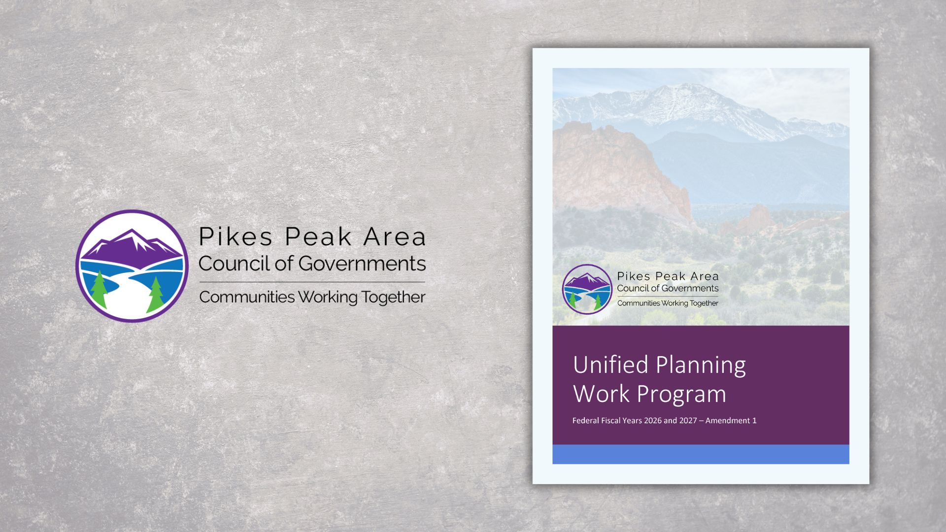 Cover of the Unified Planning Work Program Amendment 1